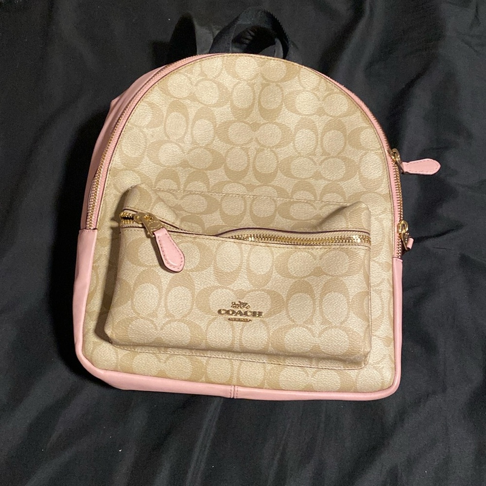 Pink coach backpack